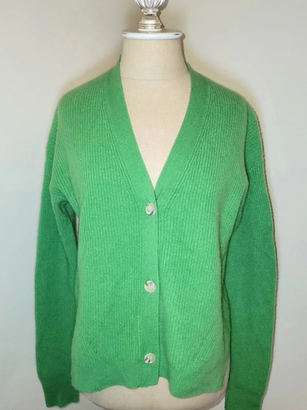 Michael Stars Cashmere Cardigan in Vibrant Green Size Small Like New